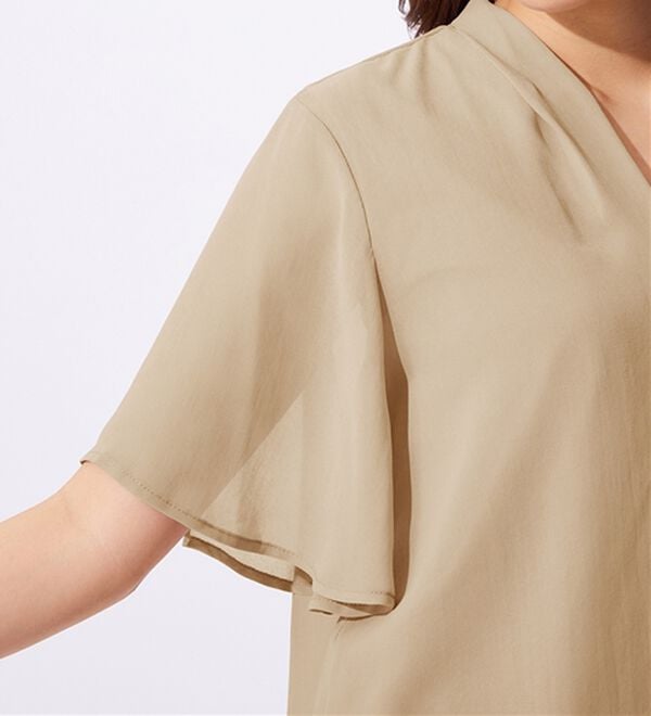 alotta（アロッタ）の「【接触冷感】インナー付スキッパーブラウス（ブラウス）」｜詳細画像