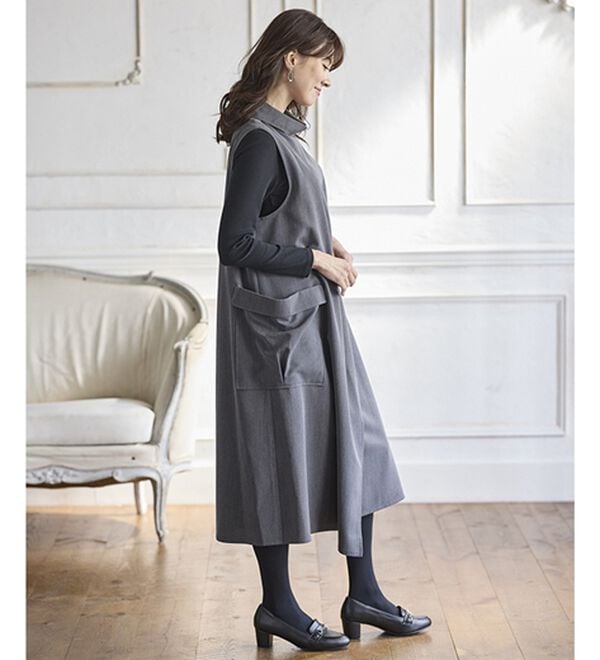 BELLUNA（ベルーナ）の「気分が上がる♪ハイネックデザインワンピース（その他ワンピース）」｜詳細画像