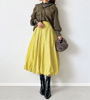 BELLUNA（ベルーナ）の「【低身長さん向け】ポケットデザインゆったりシャツ（シャツ）」｜カーキ