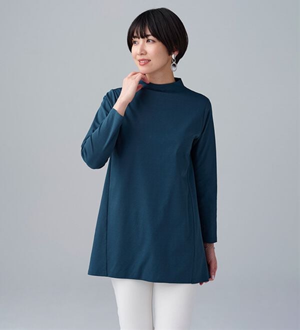 BELLUNA（ベルーナ）の「艶やかコットン１００％チュニック（チュニック）」｜詳細画像