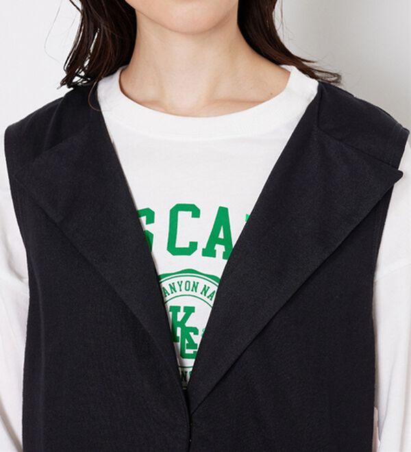 BELLUNA（ベルーナ）の「ドロスト使いポケット付ロングジレ（ジレ）」｜詳細画像