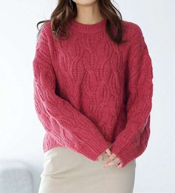 RANAN（ラナン）の「ビッグケーブル短丈ニット（ニット・セーター）」｜ベリー