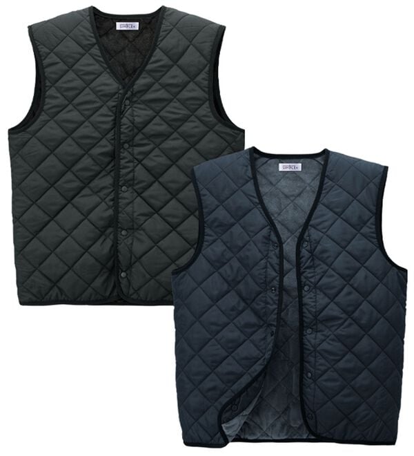 「【２色組】＜シンプル＆プラス＞暖か中わたインナーベスト（メンズベスト）」｜詳細画像