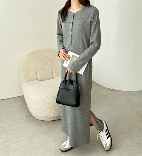 GeeRA（ジーラ）の「全骨格対応！前後2WAY細見えリブワンピース（カットソーワンピース）」｜詳細画像