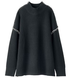 BELLUNA（ベルーナ）の「ゆるっと着映えるハンドステッチセーター（ニット・セーター）」｜黒