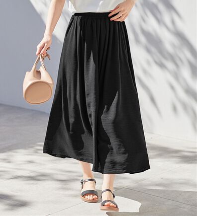 Viola e Viola（ヴィオラ エ ヴィオラ）の「【接触冷感】リネン風ふんわりマキシギャザースカート（ロングスカート）」