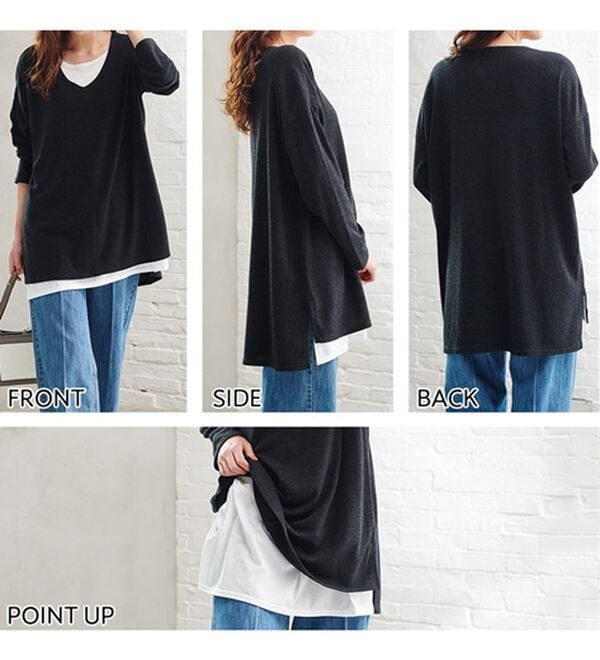 RANAN（ラナン）の「レイヤード風ニットソーチュニック（チュニック）」｜詳細画像