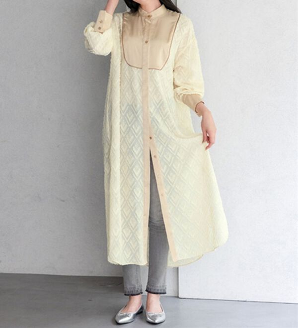 RANAN（ラナン）の「シアージャカードシャツワンピース（シャツワンピース）」｜詳細画像