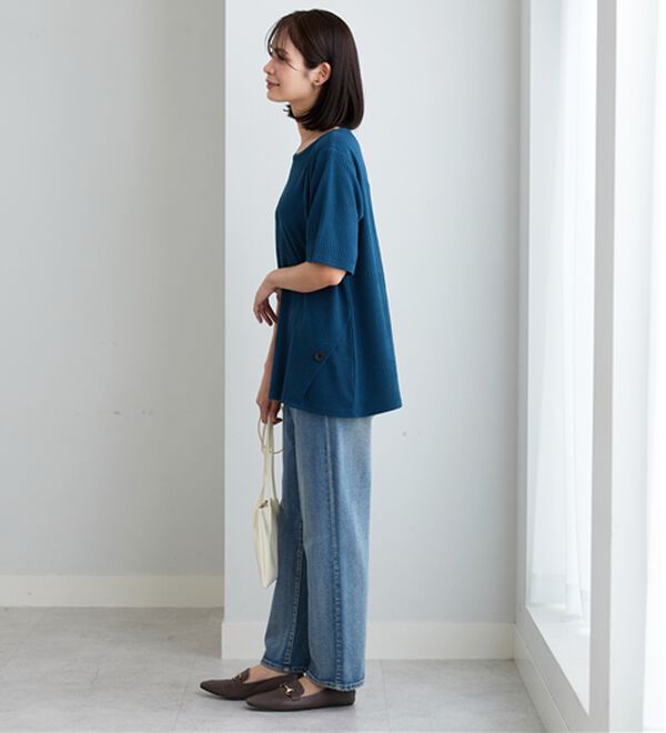 BELLUNA（ベルーナ）の「波柄ジャカード素材裾ボタンチュニック（チュニック）」｜詳細画像