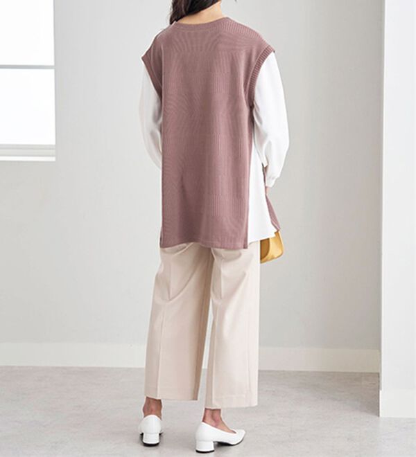 BELLUNA（ベルーナ）の「ボーダージャカード異素材切替チュニック（チュニック）」｜詳細画像