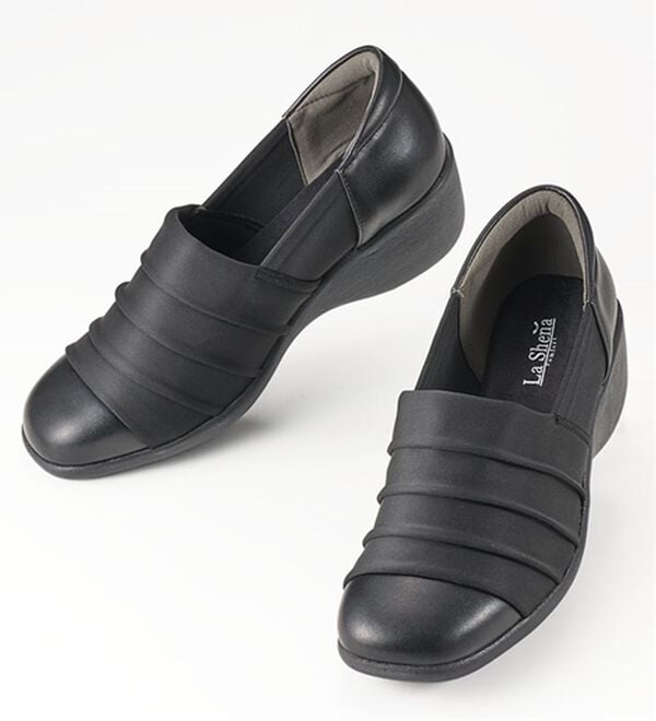 ルフラン（ルフラン）の「ラシーナコンフォート　はっ水ストレッチ４Ｅシューズ（スリッポン）」｜ブラック