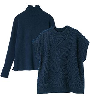 RANAN（ラナン）の「２点セット　レイヤードニット（ニット・セーター）」｜ネイビー