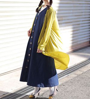 A HAPPY MARILYN（アハッピーマリリン）の「【Ｍ～８Ｌ】サイズ追加！！ＵＶカット 長袖 トッパー カーディガン（ニットカーディガン）」｜ライムイエロー