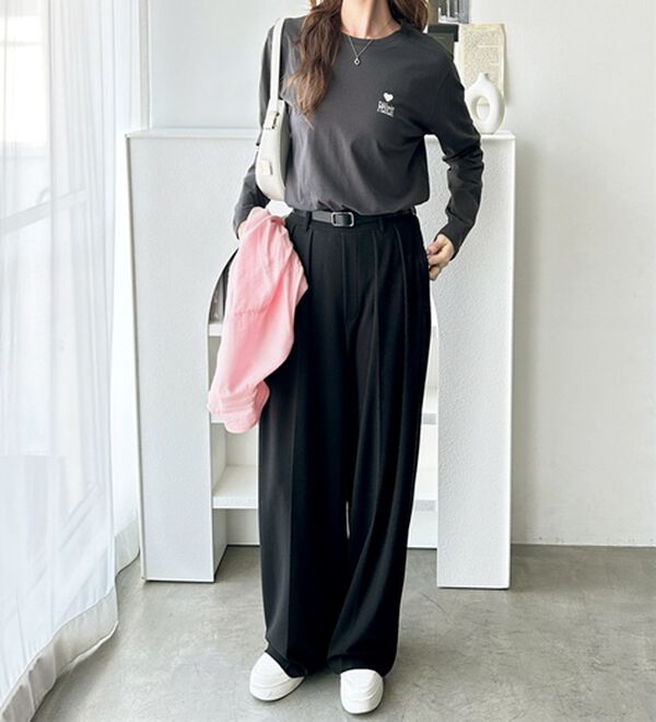 GeeRA（ジーラ）の「ハートデザイン刺繍ロンＴ（カットソー）」｜詳細画像