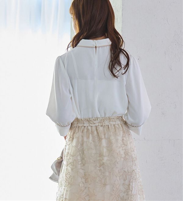 alotta（アロッタ）の「袖口パール6分袖ブラウス（ブラウス）」｜詳細画像