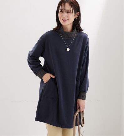 BELLUNA（ベルーナ）の「オフタートルネック配色リブ切替チュニック（チュニック）」