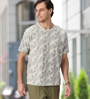 「【２枚組】ボタニカル柄ジャカードＴシャツ（メンズＴシャツ）」｜詳細画像