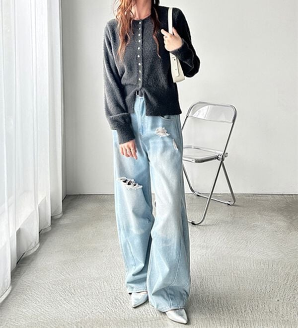 GeeRA（ジーラ）の「裾スリットシャギーコンパクトカーディガン（その他カーディガン）」｜詳細画像