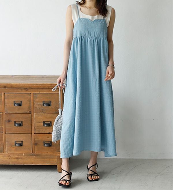 GeeRA（ジーラ）の「ぽこぽこエンボス素材キャミワンピース（その他ワンピース）」｜詳細画像