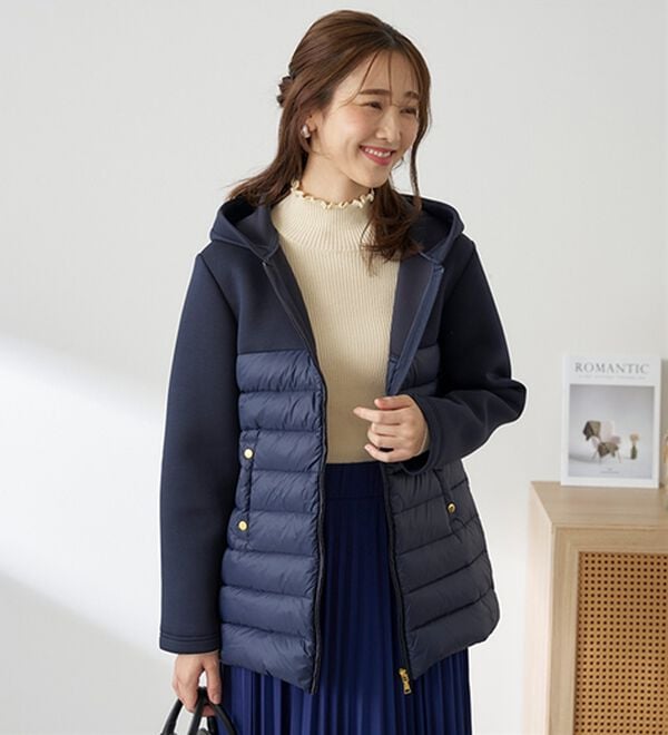 BELLUNA（ベルーナ）の「【ＦｕｗａｉｒＬｉｇｈｔ】異素材切替軽量ダウンジャケット（ダウンコート・ジャケット・ベスト）」｜詳細画像