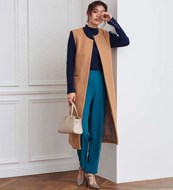 Pierrot（ピエロ）の「【選べるネック】袖ボタンリブニット（ニット・セーター）」｜詳細画像