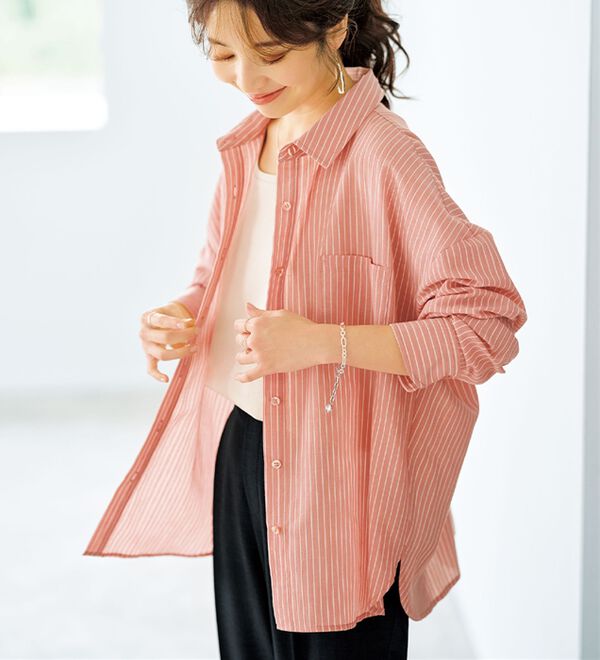 BELLUNA（ベルーナ）の「【接触冷感】透け感バックシャーリングシャツ（シャツ）」｜詳細画像