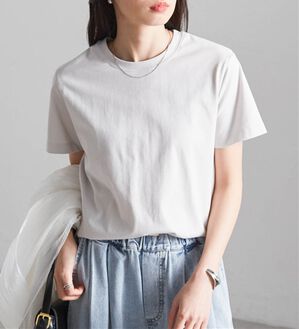RANAN（ラナン）の「【5つの機能付】ひんやり着回し抜群ベーシックＴシャツ＜選べる着丈＞（Tシャツ）」｜グレージュ(レギュラー丈)