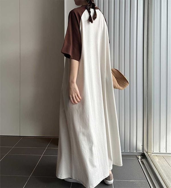 RANAN（ラナン）の「＜Ｕ．Ｓ．ＰＯＬＯ　ＡＳＳＮ．＞ラグランカットソーＡラインワンピース（カットソーワンピース）」｜詳細画像