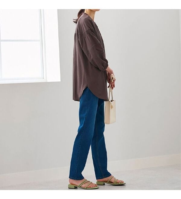 BELLUNA（ベルーナ）の「レーヨン混ビンテージ素材シャツチュニック（チュニック）」｜詳細画像