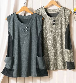 ルフラン（ルフラン）の「【２色組】ジャカード切替ベスト＜トルン＞（ベスト）」｜詳細画像