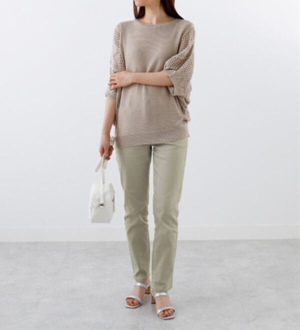 BELLUNA（ベルーナ）の「ホワイトヤーンストレッチカラーパンツ（フルレングスパンツ）」｜詳細画像