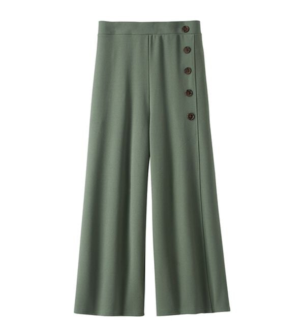 BELLUNA（ベルーナ）の「ジョーゼット素材サイドボタンワイドパンツ（ワイドパンツ・ガウチョ）」｜詳細画像