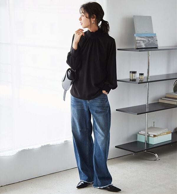 RANAN（ラナン）の「スカラップリブニット使いブラウス（ブラウス）」｜詳細画像