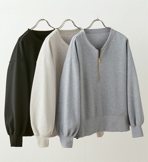 GeeRA（ジーラ）の「【ラク&times;きれい】ハーフジップ裏起毛スウェット（トレーナー・スウェット）」｜詳細画像