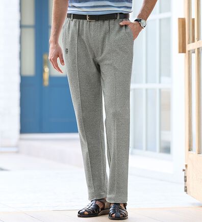 「＜カルビア＞肌側綿１００％鹿の子リラックスパンツ（メンズスラックス）」