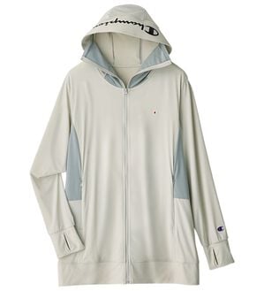 ルフラン（ルフラン）の「＜Ｃｈａｍｐｉｏｎ＞フェイスガード付ＵＶパーカー（パーカー）」｜ライトグレー