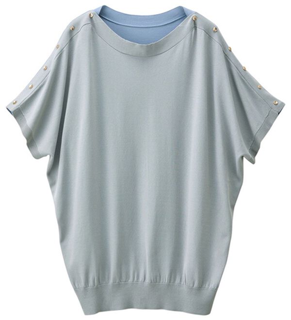 RANAN（ラナン）の「ひんやり！バイカラードルマンニットチュニック（ニット・セーター）」｜詳細画像