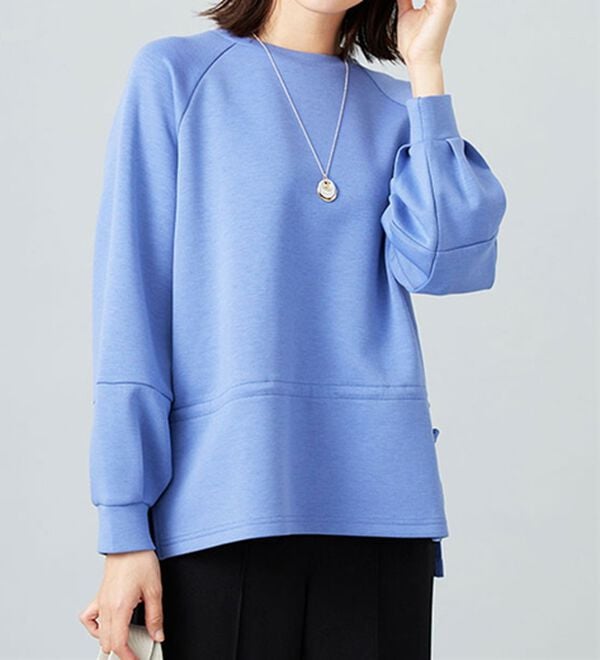 BELLUNA（ベルーナ）の「とろみ素材ドロスト使いプルオーバー（カットソー）」｜詳細画像