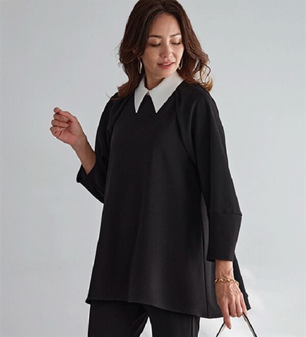 BELLUNA（ベルーナ）の「【セットアップ対応】色褪せにくい黒！ストレートパンツ（フルレングスパンツ）」｜詳細画像