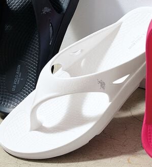 RANAN（ラナン）の「＜Ｕ．Ｓ．ＰＯＬＯ　ＡＳＳＮ．（ユーエス　ポロ　アッスン）＞リアクティベーションサンダル（サンダル・ミュール）」｜ホワイト