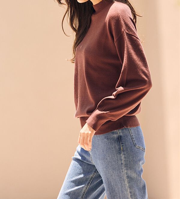 RANAN（ラナン）の「もちもちベーシックニット（Vネック・ハイネック）（ニット・セーター）」｜詳細画像