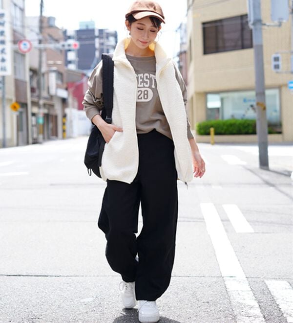 A HAPPY MARILYN（アハッピーマリリン）の「【Ｌ～８Ｌ】大きいサイズの企画者が作りました！ほんのりＡラインでお腹周りゆったりボアベスト（ベスト）」｜詳細画像