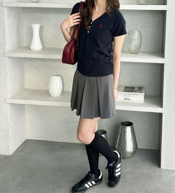 GeeRA（ジーラ）の「【U.S. POLO ASSN.】接触冷感Vネックヘンリーリブカットソー（カットソー）」｜詳細画像