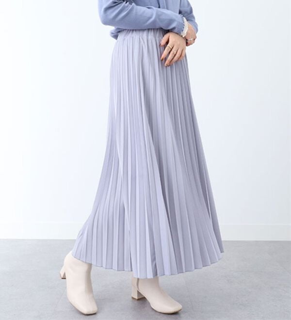 BELLUNA（ベルーナ）の「洗っても形が崩れにくい！プリーツスカート（ロングスカート）」｜グレー