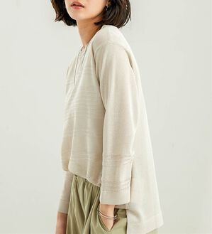 BELLUNA（ベルーナ）の「シャリ感！ボーダー編地ニットプルオーバー（ニット・セーター）」｜詳細画像