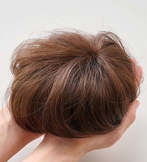 「人毛１００％お買い得！ハンドメイド・ワイドヘアピース（ウィッグ・ヘアピース・エクステ）」｜詳細画像