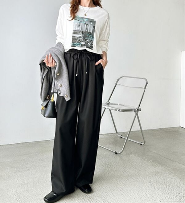 GeeRA（ジーラ）の「ウールライクダブルタックイージーパンツ（フルレングスパンツ）」｜詳細画像