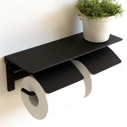 トイレットペーパーホルダー ＢＬＡＮ＜アイアン 棚付き トイレ雑貨