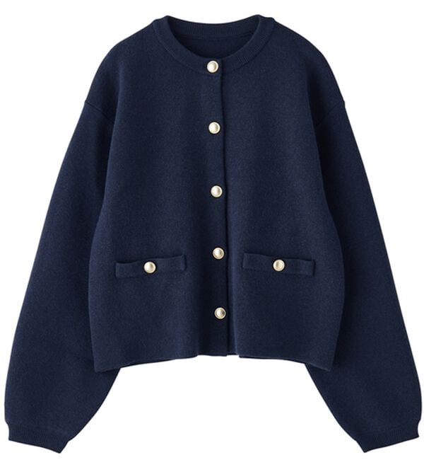 RANAN（ラナン）の「【4つの機能付き】洗える！ゴールド調ボタンニットカーディガン（ニットカーディガン）」｜詳細画像