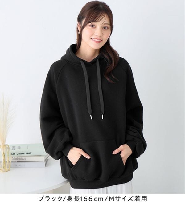 alotta（アロッタ）の「あったか裏起毛パフ袖ゆったりパーカー（パーカー）」｜詳細画像
